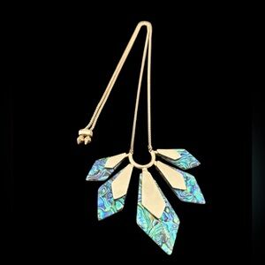 Kendra Scott Mari Stunning Gold & Abalone Pendant Statement Necklace Adjustable